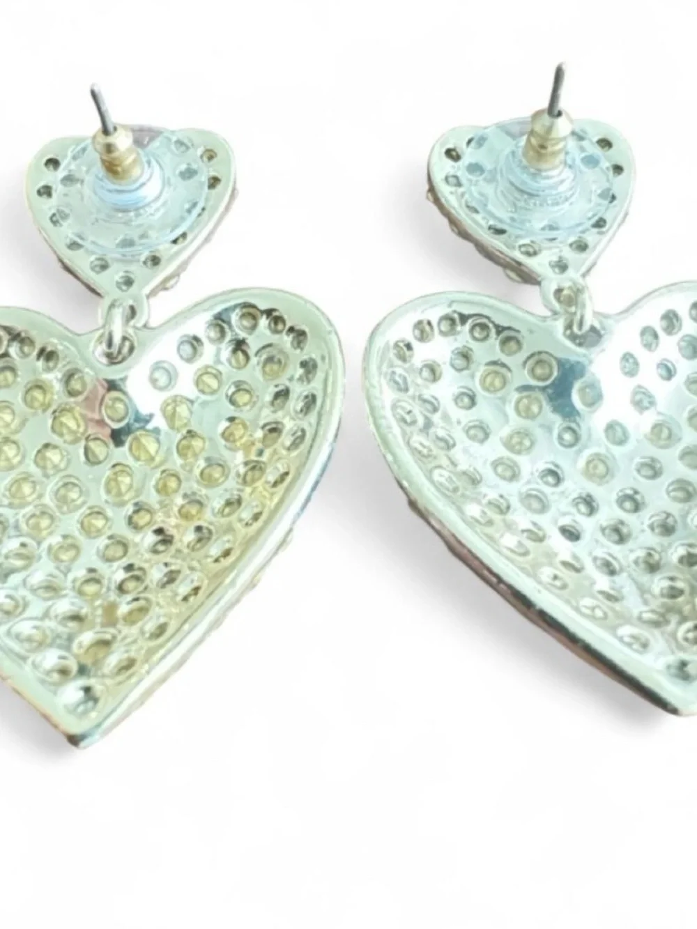 J.Crew Crystal Double Heart Statement Earrings
